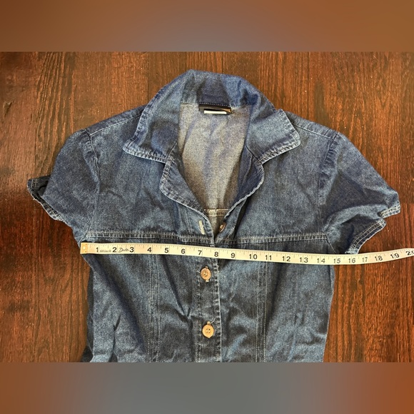 Vintage Blue 100% Cotton Made in USA Denim Maxi Dress Size 4 - Picture 6 of 9